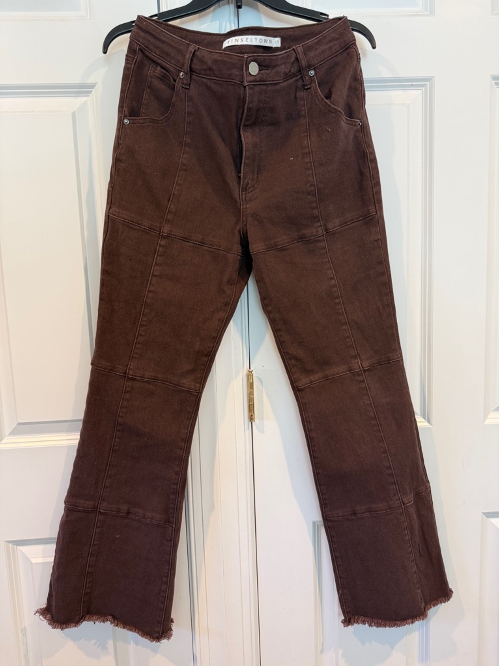 Tinseltown Brown Patch-Seam Jeans